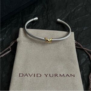 David Yurman Silver and Gold Bracelet 5mm